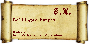 Bollinger Margit névjegykártya